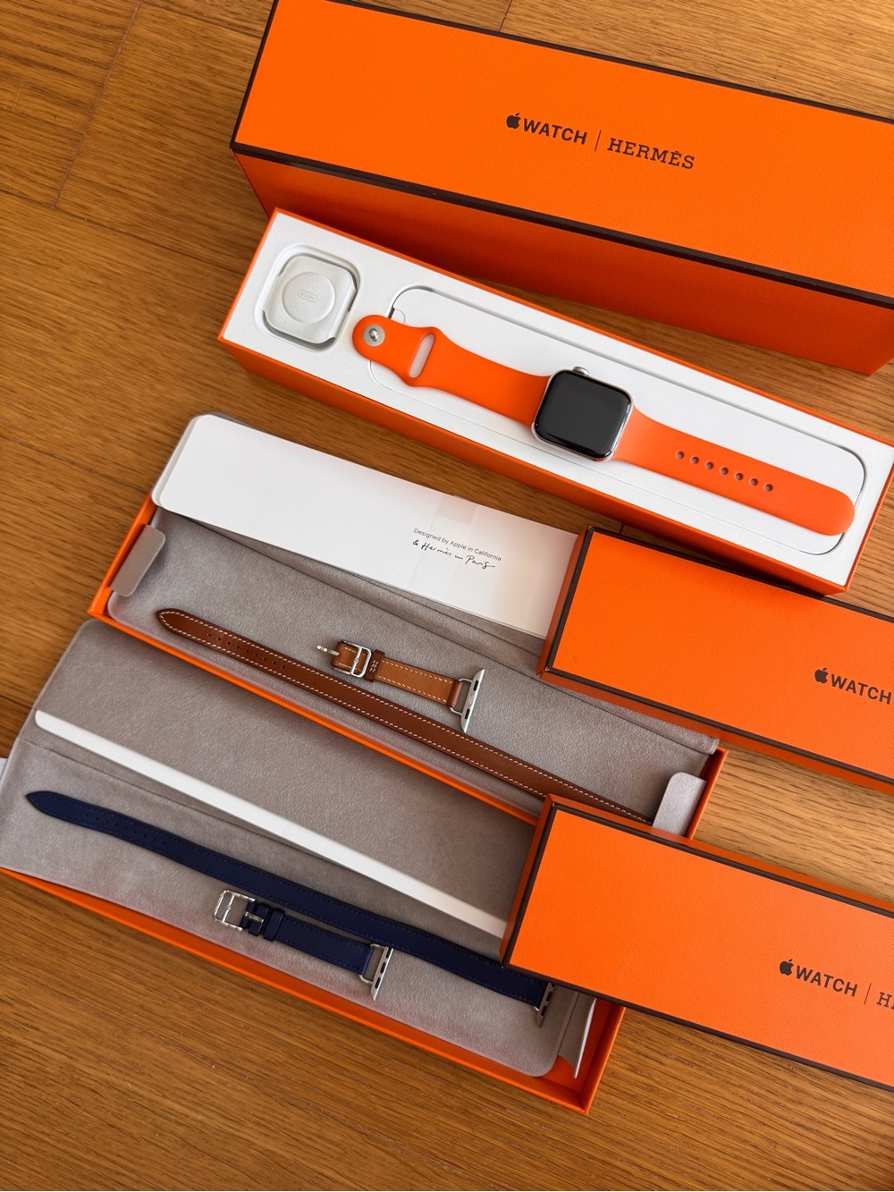 HERMES Apple Watch Series 6 Full Set 40mm Double Tour Band Leather Strap Fauve